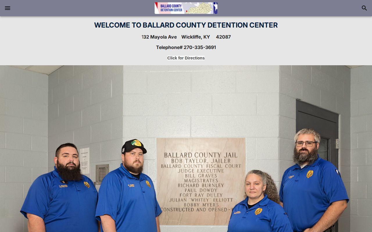 Ballard County Detention Center information for Carlisle County booking records