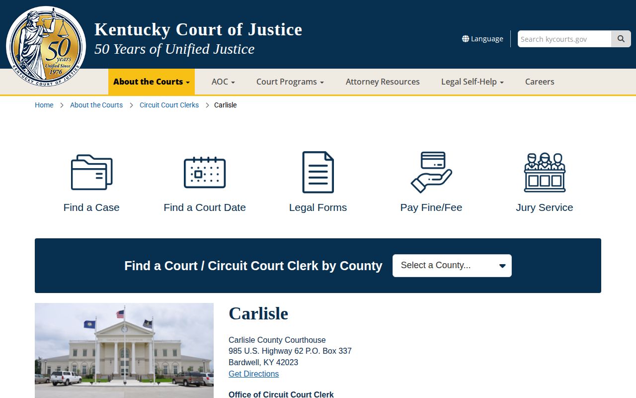 Carlisle County court record information for arrest news follow-up